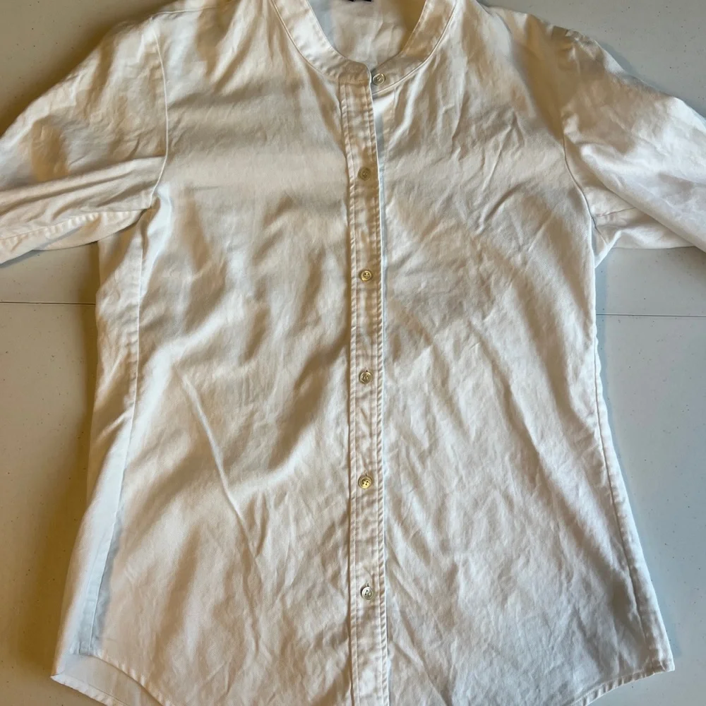 Theory Women’s White Button-Up Shirt Size M - Picture 3 of 7